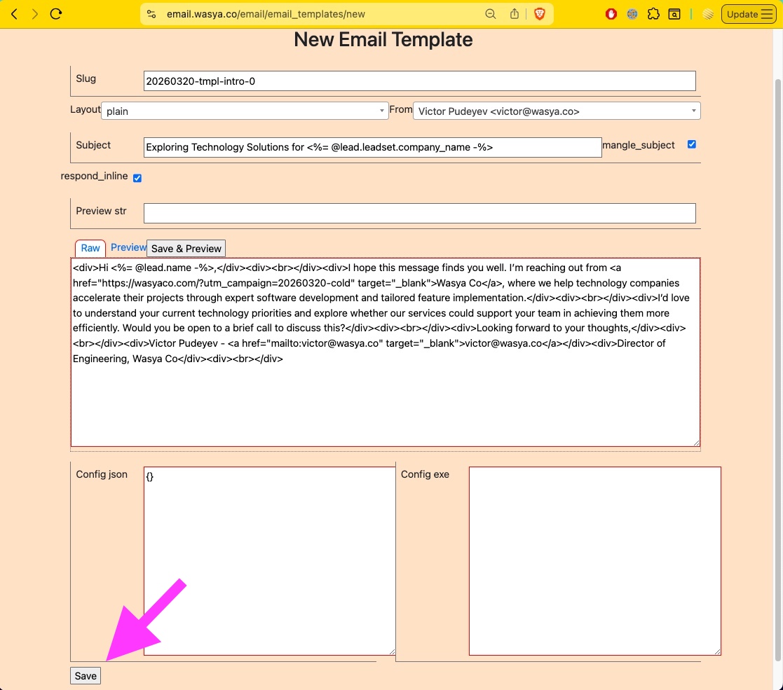finish and click save