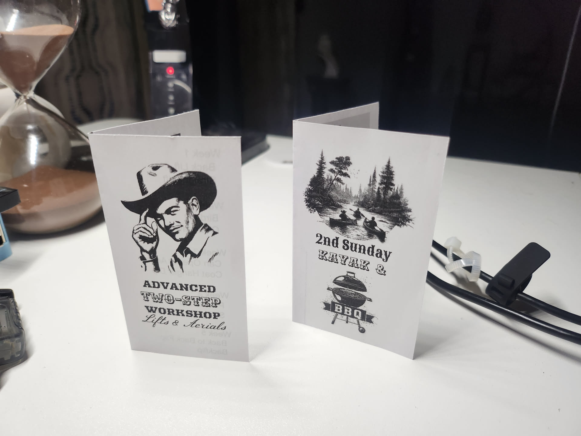 Business Card Adverts: for a BBQ event and for Dance Classes