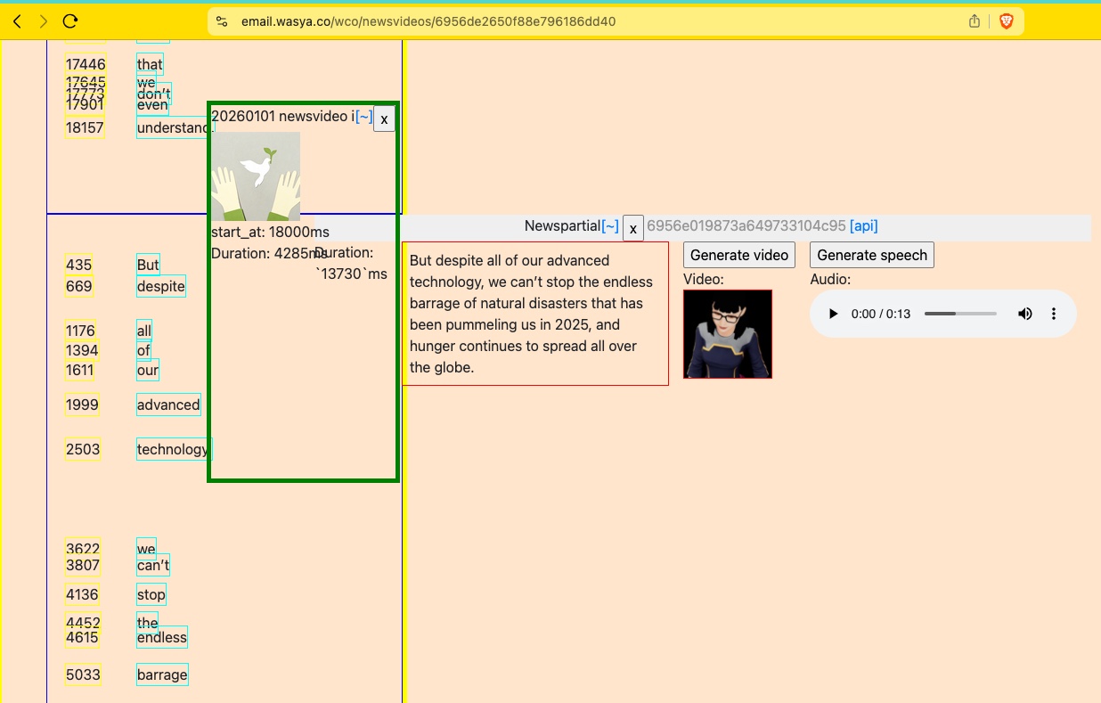 the UI of the news production studio